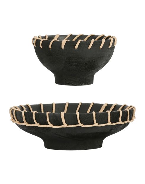 2 coupes Maderia noires - D25xH9,5/D16,5xH9,5 cm