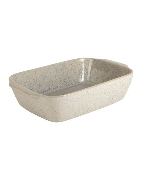 Plat à four rectangulaire Jeanne blanc moucheté - 33x20x7,5 cm