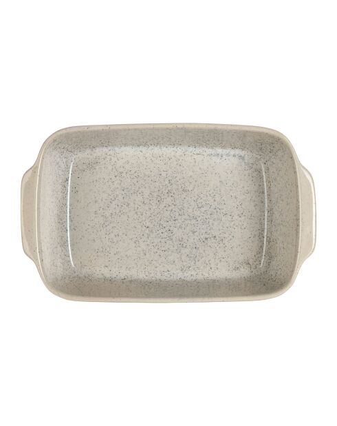 Plat à four rectangulaire Jeanne blanc moucheté - 33x20x7,5 cm