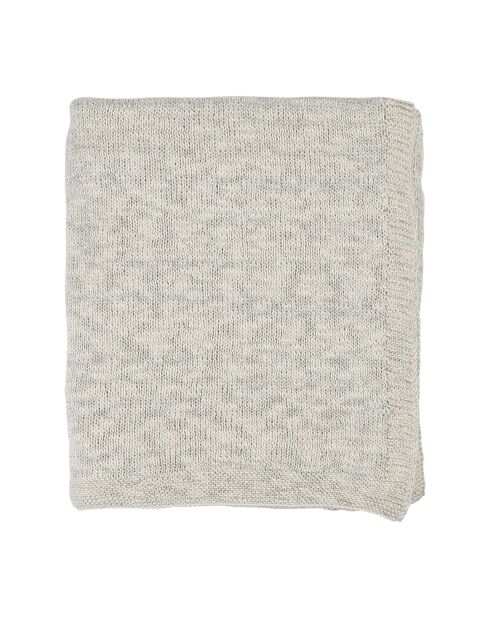 Plaid Ombelio aus Baumwolle in Natur/Silber - 150x125 cm