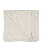 Plaid Ombelio aus Baumwolle in Natur/Silber - 150x125 cm