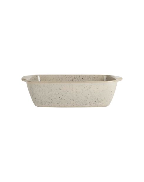 Plato de horno rectangular Jeanne, blanco moteado, 26 x 15,5 x 7 cm