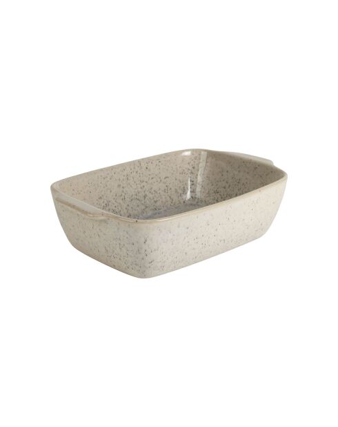 Plato de horno rectangular Jeanne, blanco moteado, 26 x 15,5 x 7 cm