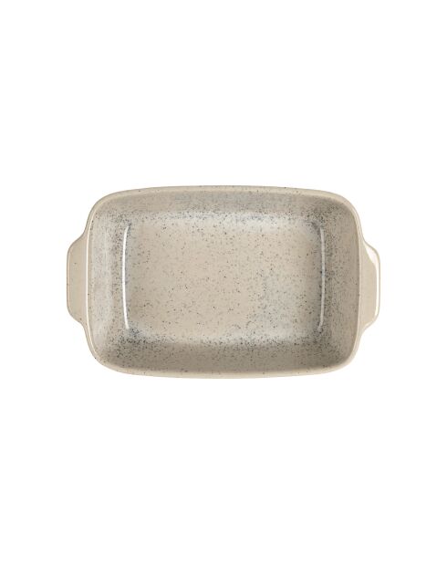 Plato de horno rectangular Jeanne, blanco moteado, 26 x 15,5 x 7 cm