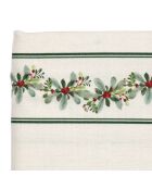 Katoenen kersttafelkleed 200 g/m² naturel/groen - 260x160 cm