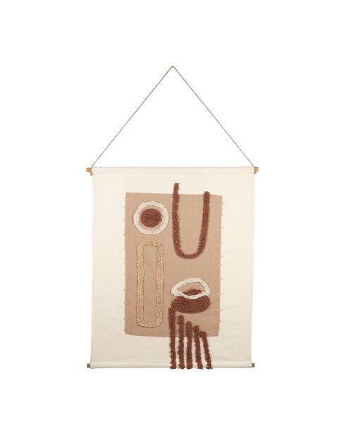 Soul Craft Leinwand aus getufteter Baumwolle, 70x90 cm, ecru/braun