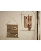 Soul Craft ecru/bruin getuft katoenen canvas - 70x90 cm