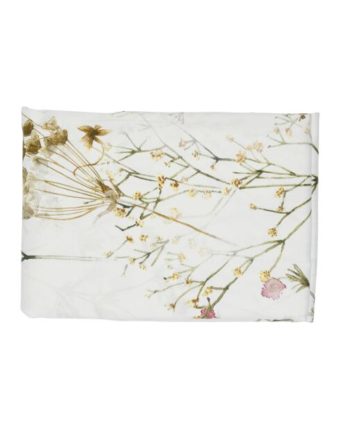 Nappe en coton 200 g/m² Prairie blanche/beige - 160x160 cm