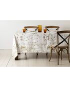 Baumwolltischdecke 200 g/m² Prairie weiß/beige - 160x160 cm