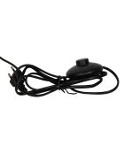 Lámpara de pie E27 orgánica, cable de 25 W, 1,50 m, negro - D13-40xH150 cm