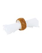 6 Ronds de serviette en coton Billes bruns - D4 cm