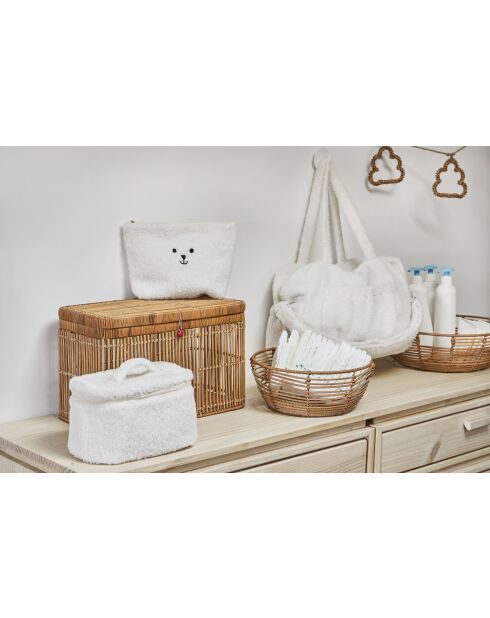 Sac à langer sherpa Songes blanc - 35x15,5x25 cm