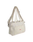 Amour Famille Baumwolltasche mit Wabenmuster ecru/rot - 40x12x30 cm