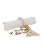 6 Ronds de serviette macramé en coton Cauri naturels - D4 cm