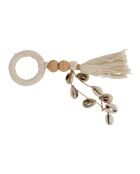 6 Ronds de serviette macramé en coton Cauri naturels - D4 cm