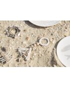 6 Ronds de serviette macramé en coton Cauri naturels - D4 cm