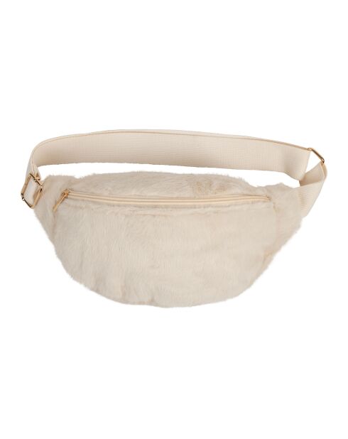 Borsa a banana Bananez bianca in pelliccia sintetica - 30x8x14 cm