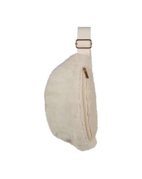 Borsa a banana Bananez bianca in pelliccia sintetica - 30x8x14 cm
