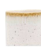 Distributeur de savon avec gobelet Mer blanc moucheté/sable - D8xH17,5