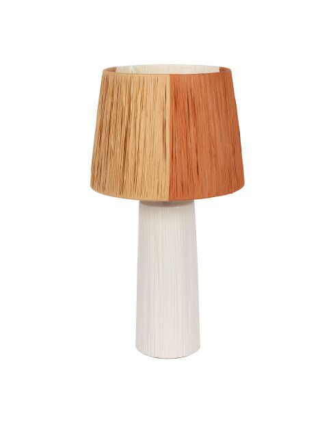 Lampe Lignes E27 câble 1,30 m écrue/terracotta - D11-25xH45 cm