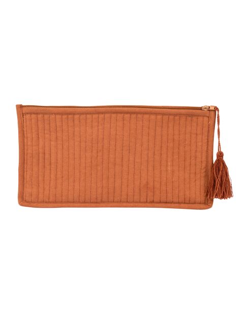 Bolsa de algodón terracota Sweet Leaves - 25x13 cm