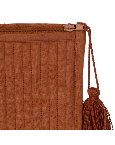 Bolsa de algodón terracota Sweet Leaves - 25x13 cm