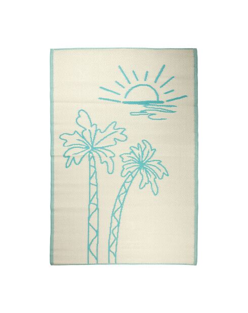 Tapis Palma écru/turquoise - 180x120 cm