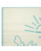 Tapis Palma écru/turquoise - 180x120 cm