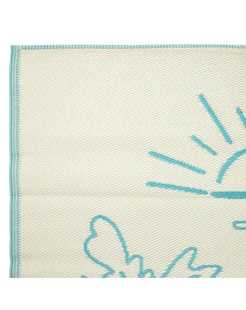 Tapis Palma écru/turquoise - 180x120 cm