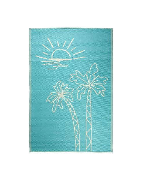 Tapis Palma écru/turquoise - 180x120 cm