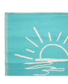 Tapis Palma écru/turquoise - 180x120 cm