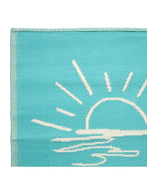 Tapis Palma écru/turquoise - 180x120 cm