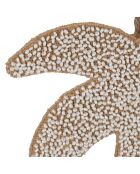 Déco murale palmier en coton Tropic Étoile naturel/blanc - 21x20 cm