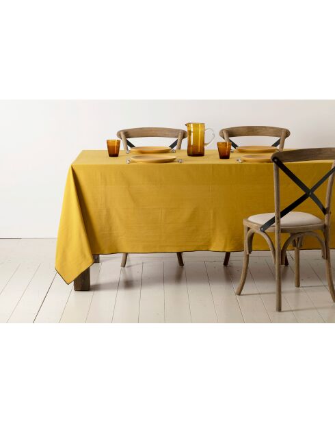 Corino tafelkleed van gewassen katoen met komijn 170 g/m² - 160x160 cm