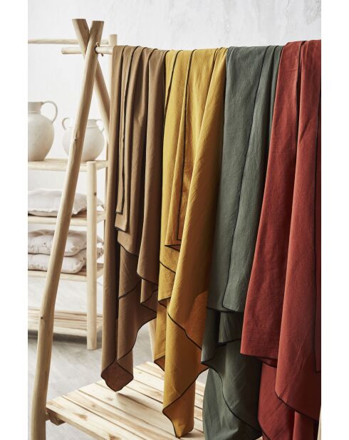 Corino tafelkleed van gewassen katoen met komijn 170 g/m² - 160x160 cm