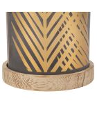 Portavelas Phoenix gris/dorado - D10xH13 cm