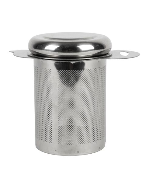 Infuseur à thé théière en inox gris argenté - 11x8xH9 cm