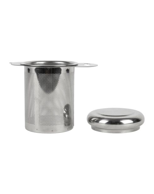Infuseur à thé théière en inox gris argenté - 11x8xH9 cm