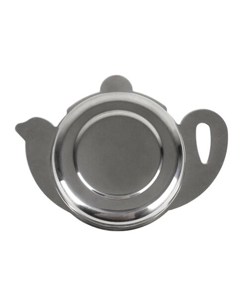 Infuseur à thé théière en inox gris argenté - 11x8xH9 cm