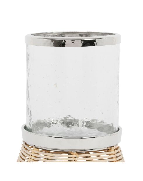 Photophore Ales naturel/gris argenté - D19xH25 cm