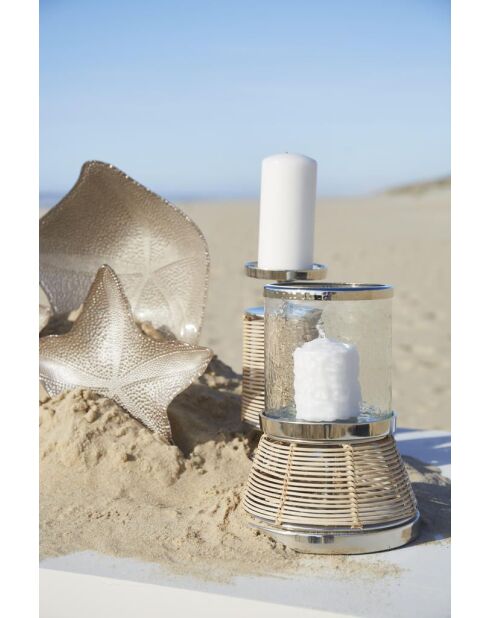 Photophore Ales naturel/gris argenté - D19xH25 cm