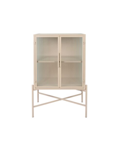 Cabinet 2 niveaux trempé Lery ivoire - 50x32xH90 cm