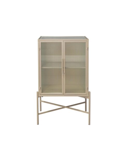 Cabinet 2 niveaux trempé Lery ivoire - 50x32xH90 cm