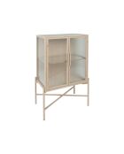 Cabinet 2 niveaux trempé Lery ivoire - 50x32xH90 cm