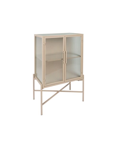 Cabinet 2 niveaux trempé Lery ivoire - 50x32xH90 cm
