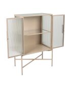 Cabinet 2 niveaux trempé Lery ivoire - 50x32xH90 cm