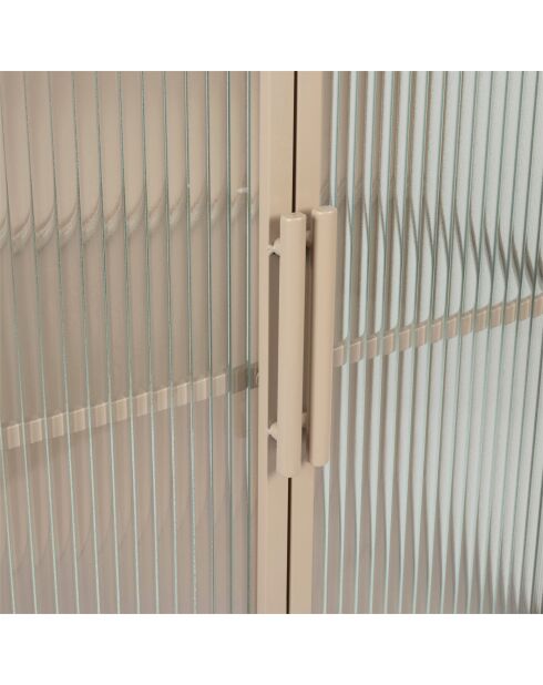 Cabinet 2 niveaux trempé Lery ivoire - 50x32xH90 cm