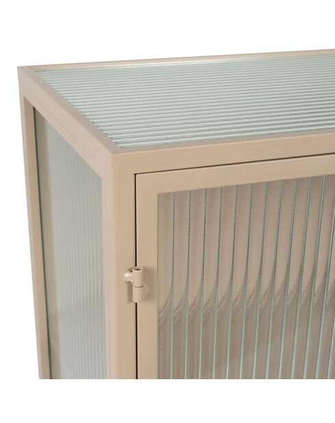 Cabinet 2 niveaux trempé Lery ivoire - 50x32xH90 cm