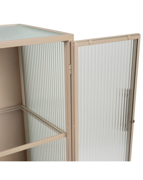 Cabinet 2 niveaux trempé Lery ivoire - 50x32xH90 cm