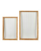 2 natürliche Firmin-Schalen - 50x32,5xH4/40x25,5xH4 cm